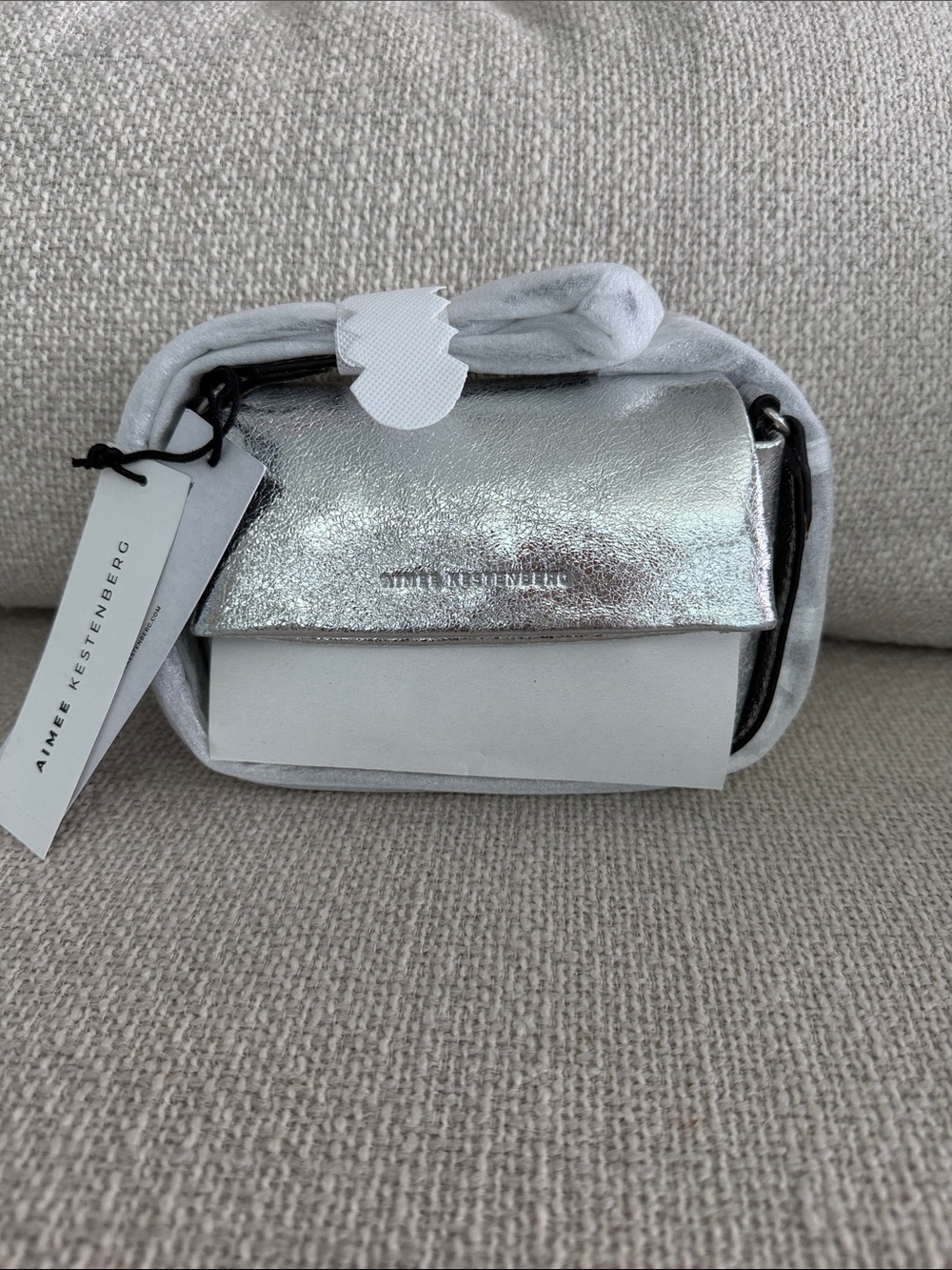 BNNW Aimee Kestenberg PrestonMetallic Silver Mini Crossbody Bag